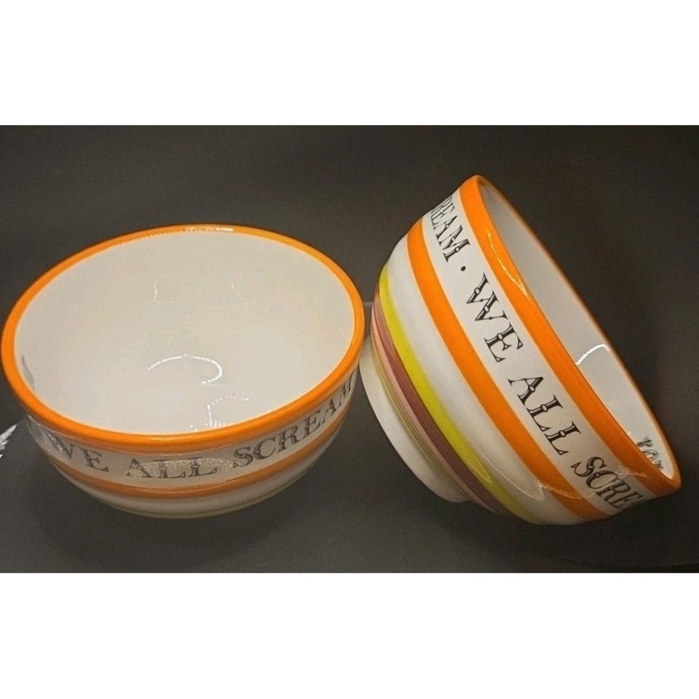Pair of  Ice Cream Bowls "Sweet Soiree" Grasslands Road  5.5 x 3" Summer Kitchen